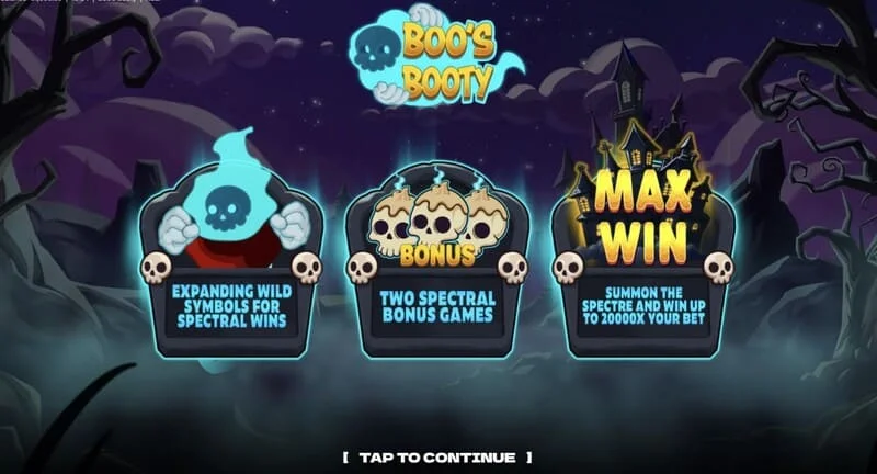 Boo's Booty - tafla yfir bónuseiginleika og Feature Buy